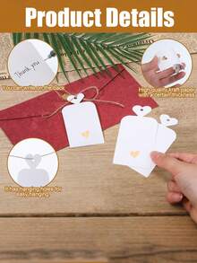 50 etiquetas de regalo en blanco con cuerdas, etiquetas de papel en blanco con cuerdas de yute, etiquetas de papel blanco decoradas con un patrón de corazón de oro rosa, etiquetas de empaquetado de regalo personalizadas adecuadas para cumpleaños, baby shower, boda, San Valentín y otras ocasiones, etiquetas colgantes DIY para boda, decoración de fiesta, tarjetas de mensaje - Multicolor - Ver 9