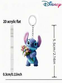Disney 1pc Authorized Stitch Acrylic Phone Keychain, Cute Decoration Accessory, Holiday Gift - Multicolor - View 8