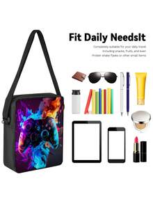 3件套男童背包套装 - 游戏图案面料，大容量多功能拉链封口，休闲书包，适合日常使用和旅行