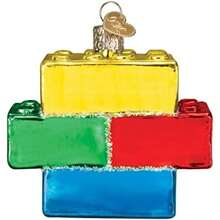 Old World Christmas Adornos de Vidrio soplado con Driver de Videojuegos para árbol de Navidad (44094), Purpurina Multicolor(bloques de construcción) - Multicolor - Ver 3