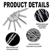 Rosca de Zócalo de Doble Cabeza sin Soldadura - Línea de Zócalo sin Marcas - Clavos de  Invisibles - Clavos de Dos Cabezas - Clavo Oculto de Acero al Carbono (50 Piezas) - 100 - Ver 4