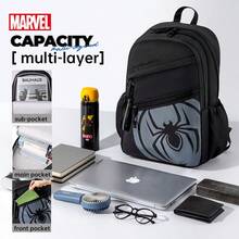 Disney Marvel Spider-Man Backpack, Suitable For 3rd-6th Grade Students, Large Capacity Lightweight Backpack, Middle School Student Backpack, Water Resistant - Multicolor - View 8