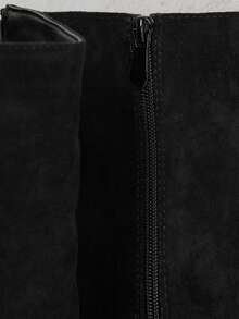 Women's High Boots With A Faux Suede Upper, Tassel Embellishments, A Sturdy Heel, Soft Lining, Fabric Insole, Comfortable Zipper, And Non-Slip Sole. - Black - View 6