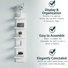 Multi-Layer Wall Mounted Home Storage & Decor Shelves, Modern Living Room Display Rack, Toy & Book Storage Organizer Shelves, Wooden Storage Rack, Hanging Toy Display Rack, Cosmetic Display Rack - Multicolor - View 4