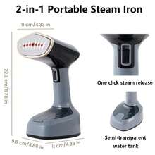 Household Small Handheld Steam Iron, Clothes Steam Iron, Portable Steam Iron, Household Steam Iron: Powerful Steam, 10-Second Quick Heating, Suitable For Home, Office And Travel, Can Quickly Remove Wrinkles From Clothes. - US A Type Plug(110-127V) - View 3