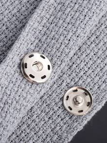 50pcs Small Invisible Buttons, Clothing Buttons, Press Studs, Snap Buttons, Round Metal Snap Fasteners - Black - View 5