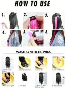 Synthetic Colored Hair Extensions, One-Piece Invisible Seamless Leopard Print Colored Ear-Hook Dyeing Long Straight Hair Highlights Striped Hair Extensions, Claw Clips, Hair Slide, Hair Barrettes, Accessories For Women - Multicolor - View 8
