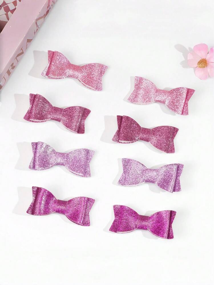 20pcs Glitter Butterfly Hair Clips For Kids, Shiny & Elegant Style, Suitable For Holidays/Parties - Multicolor - View 8