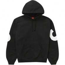Supreme Big Logo Jacquard Hooded Sweatshirt | Premium Heavyweight Crossgrain Fleece Hoodie | Authentic Streetwear Pullover Outerwear Black - 黑色連帽衫 - 查看 2