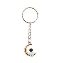 Moon & Star Astronaut Keychain, Creative Space Pendant, Unique Couple & Best Friend Charm, Stylish Bag Accessory & Keyring - dây thừng phi hành gia ngôi sao - Xem 7