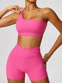 MASKERT 2Pcs Women's Fitness Shorts, Yoga Pants, Running Sports Pants, High Stretch Sports Pants - 綠色+桃粉色 - 查看 8