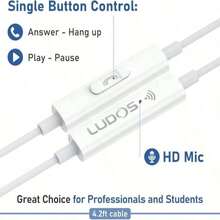 LUDOS Zenith USB C Headphones For IPhone 17 16 15 Pro Max Plus Air IPad Pro Air, 2 Years Warranty, USB-C Earbuds For Galaxy S24 S23 Ultra S22 S21 S20 A55 A54 A53, USB Type C Earphones - Blue - MàuK - Xem 5