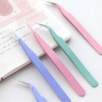 2件套精密镊子套装，钻石画工具，升级版防静电不锈钢弯头镊子，适用于钻石画、电子产品、实验室工作、珠宝制作、工艺品制作、焊接等。