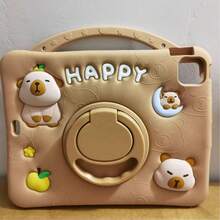 水豚可爱卡通平板电脑保护套，兼容 iPad Mini 12/34/567/567/89/10/Air/Pro 和三星 A9/A9+，防摔、防震、防滑、防刮，硅胶材质，个性化设计，时尚创意，奢华美观，适用于 iPad 7.9/9.7/10.2/10.5/10.9/11 英寸。 - 棕色 - 查看 15