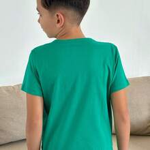 Girls' Short-Sleeve T-Shirt, 100% Cotton - 綠P - 查看 4