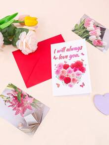 1PC Heart Pattern Valentine's Day Card, Five Style Exquisite Pattern Festival Cards, Used As Party Invitations, And Valentine's Day Gifts For Friends (With Envelope) - Sets - View 7