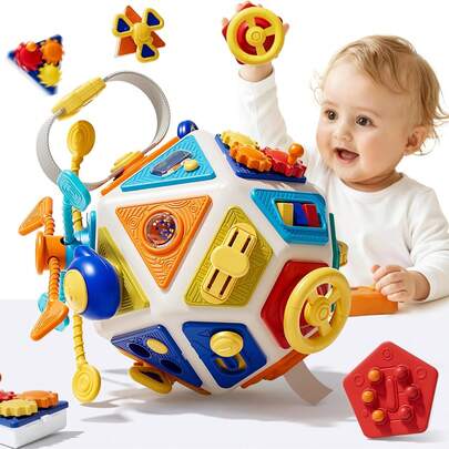 Tablero Montessori de 22 en 1, juguetes de cubo de actividad para niños pequeños, juguetes de educación temprana para bebés, juguetes sensoriales como regalo para niños de 1 a 3 años, regalos de cumpleaños para niños y niñas de 1 a 2 a 3 años