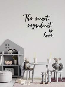 1-2张黑色英文字母“The Secret Ingredient Is Love”墙贴装饰，防水贴纸，PVC材质，易于粘贴和移除，适用于家居装饰、浴室装饰、房间装饰、客厅装饰 - 黑色 - 查看 8