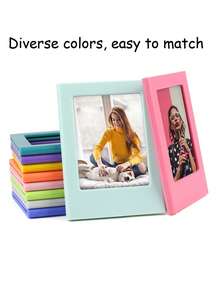 3PCS/5PCS/10PCSPolaroid 3-Inch Magnetic Photo Frame DIY Magnetic Sheet Versatile Combination Table Creative Magnetic Photo Frame, Cute Pink Color Refrigerator Magnet For Photos, Decorative Small Photo Frames For Kitchen, Home And Office, Mini Photo Paper Refrigerator Stickers For Office Kitchen Couple Bedroom Ornaments - Various Color Sets - Multicolor - View 6