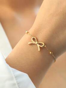 1 Stainless Steel Butterfly Bracelet, Simple And Sweet, Suitable For Daily Wear, Ladies Valentine's Day Gift Jewelry. - Bracelet - View 2