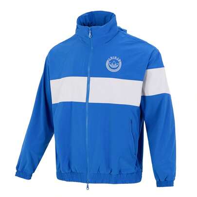 Adidas 春秋季舒适休闲夹克，时尚户外健身连帽风衣男士 IU4794