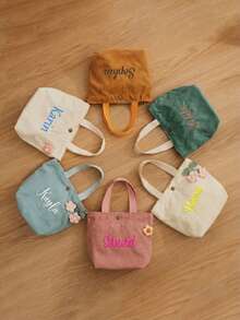 Personalized Name Tote Handbag: Custom Children's Gift,Custom Name Tote Handbag,Baby Shower Gifts, Children's Name Handbags - Multicolor - View 2