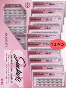 Sackvis 10 Boxes 10D 20D 30D 40D D-Curl Lash Clusters, Eyelash Extensions For DIY Eye Makeup, Individual Set, 0.70mm Segmented Lashes, Handmade, Wispy - Pink - View 17