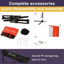 Soozier 10ft Portable Soccer Tennis/Pickleball/Badminton/ Tennis Net/ Sideline Training With Included Storage Bag, Red - BlackRed + Iron - View 5