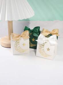 10 Hộp Quà Ramadan Mubarak Hình Trăng Khuyết và Sao kèm nơ satin, Giấy gói quà in chữ thư pháp Ả Rập mạ vàng, Hộp quà nhỏ trang nhã cho lễ Ramadan, Giấy gói quà tiệc Eid, Hộp quà tráng miệng lễ hội Hồi giáo, Hộp quà thủ công cao cấp đựng bánh kẹo, sô cô la, quà nhỏ, Họa tiết trăng sao trang trí, Bao bì quà tặng ngày lễ độc đáo cho các buổi tụ họp lễ hội. - 7X5X7cm - Xem 7