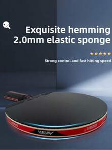 1pc Century Dawn 5-Star Table Tennis Racket, Professional Training & Competition Grade, High Elasticity , 7-Ply Solid Wood Blade, Comes With Case, Single Racket Set, Carbon Fiber Blade, Gym & Club Sports Equipment - Multicolor - View 10