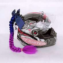 Motor Bike Helmet Hair Accessories with Suction Cup, Bowknot or Rose, Many Colors for Stylish Riding - De azul profundo a morado - Ver 3