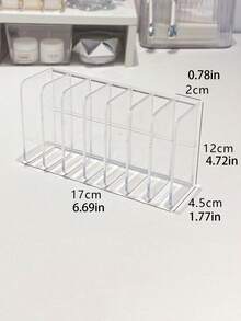 1pc Transparent 7-Grid Desk Top Hand Cream Storage Box Multi Grid Large Capacity Sewing Dresser Cosmetic Finishing Box Skin Care Product Storage Rack, Eye Shadow Storage Box Partition Display Rack Vertical Transparent Powder Blusher Makeup Powder Desk Storage Storage Storage Storage Box Storage Rack - Multicolor - View 5