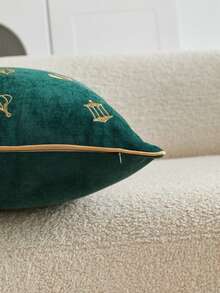 Capa de almofada bordada em veludo cotelê com estampa de lanterna e calêndula em 3D, ideal para decoração de sala de estar, quarto, carro, festas e diversos ambientes. (1 peça)