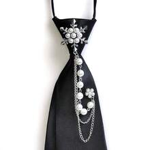 Korean Style Tassel Rhinestone Tie For Women, College Style Korean Version Tassel Rhinestone Short Tie, Fashionable Versatile JK Shirt DK Tie With Rhinestones, Lazy Tie For Men And Women, Couple Style, Suitable For All Seasons - Rượu vang đỏ E-Wine - Xem 6