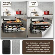 VA-Cerulean Raclette Grill For 8 People, Dual Heating Levels 1600W, Natural Grill Stone & Non-Stick Grill Plate, Table Grill With 8 Pans, Adjustable Temperature, Electric Party Grill - Black - View 5