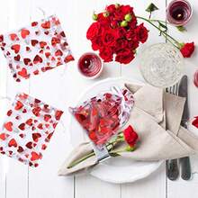 50pcs Heart-Shaped Gift Bags, Jewelry Storage Pouches, 8*10cm/9*12cm Drawstring Bags, For Jewelry Gifts Packaging, Valentine's Day, Wedding, Holiday Party Supplies