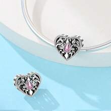 HappyStar 925 Sterling Silver Charms For Bracelets And Necklaces,Combination Dangle Pendants Beads Charms Jewelry Gift For Couples Sisters.(With Spacer Beads) - 活力姐妹珠 - 查看 11