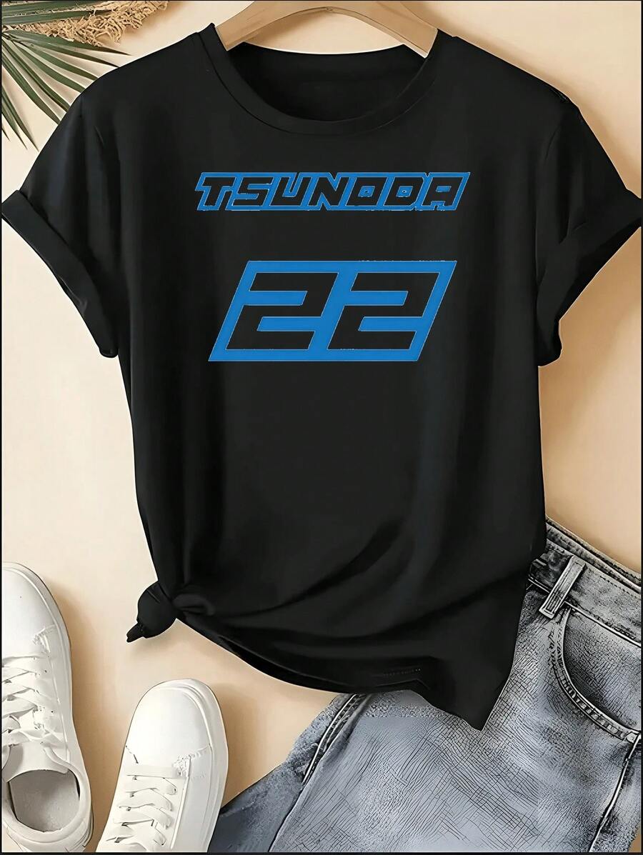 F1 Racing T-Shirt, Unisex Crew Neck VER 1 Print Short Sleeve Tee, Motorsport Racing Stripe Checkered Accent Casual Top, Sporty Style Machine Washable Shirt, Perfect For 4th Of July, Memorial Day, Labor Day, Father's Day, Back To School, Daily Wear, Race Day, Fan Gatherings, Birthday Gift For Son, Boyfriend, Dad, Niece, Spring Summer Outfits, Motorsport F1 Fan Apparel - 黑色 26 - 查看 1