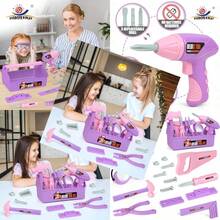 Juego de herramientas para niños caja de herramientas y taladro electronico de juguete kit de herramientas de construccion para niños juego de herramientas de 18 piezas cumpleaños para niños yConveniente y duradero, favorito para niños - Multicolor - Ver 1