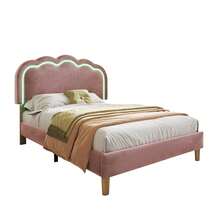 Upholstered Bed With LED Lighting, Single Bed 90 X 190cm, Bed Frame With Slatted Base And Adjustable Headboard, Upholstered Bed In Pink, Bed Frame For Youth Bed In Bedroom Or Guest Room - Velvet - Hot Pink - View 2