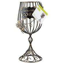 True - Soporte de Corcho para Copas de Vino, decoración y Almacenamiento de Corcho para Vino, Juego de 1, Acabado rústico de Bronce(Cristal) - Multicolor - Ver 6