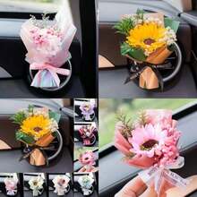Wartleves - Pequeño ramo de aire para ambientador de coche, clips de ventilación, mini ramo de flores secas, salida de aire acondicionado, clip de perfume, decoración del coche, difusor de aceite(E) - Multicolor - Ver 1