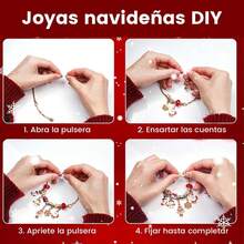 Calendario de Adviento de Navidad : 24 Días Calendario de Cuenta Regresiva, Cuentas para Juego de Pulseras con Joyero con Regalos para Niñas - 1 - Ver 5