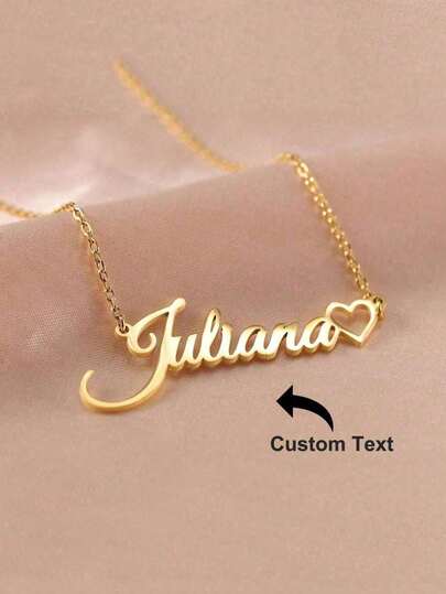 1PC Personalized Children Boys And Girls Simple Hollow Love Name Stainless Steel Necklace , Customized For Delicate Gift For Kids, Baby Shower, Back To School Winter Gift Ideas Boy Girl Valentine's Day, Mother's Day Gift, Multi-Functional, Ornamental, Letter, Engraved, Stylish, Baby Fashion, Colorful, Casual, Cute, Kawaii, Adorable, Unique, Customized, Baby Gifts, Cute Baby, Ideal Gifts For Him, Ideal Gifts For Her, Family, Friends, Daughter, Son, Her, For Children's Day, Kids, Urban Gala, Modern, Colorful, Cute