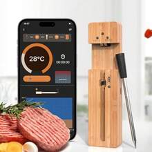 PZW Termómetro de Carne Inalámbrico con Bluetooth para BBQ Fumar y Asar IPX7 Resistente al Agua Smart Food Thermometer para Parrilla2537 - como en la foto - Ver 3