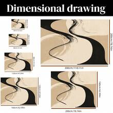 1pc Modern Ink Style Curved Art Pattern Carpet.The Velvet Fabric Weighs About 850 Grams, And The Thickness Is About 0.6cm. Carpet-Wear-Resistant/Non-Slip/Easy To Clean.A Variety Of Sizes Are Available.Suitable For Kitchen/Living Room/Dining Room/Bedroom/Balcony/Bathroom/Study And Other Scenes.It Is The Perfect Choice For Home Decoration.