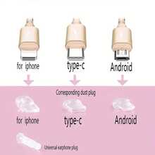 1pc Pink Bow Charm/Phone Charging Port Dust Plug/Decoration Pendant/Compatible With Iphone/Type-C/Android Plug - Pink - View 9