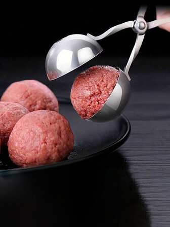 1件球机，不锈钢，不粘球机，钳子，蛋糕球机配饼干面团冰夹，厨房勺子，厨房小工具，厨房用品，厨房工具，厨房用品，厨房用具