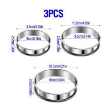 1个/3个/4个双层加厚不锈钢慕斯模具，圆形，底部可拆卸，8厘米+9.5厘米+10厘米三种尺寸，银色和黑色两种颜色，专业烘焙工具，适用于制作芝士蛋糕、水果挞、慕斯、玛芬蛋糕、饼干、派等。 - 彩色 - 查看 21
