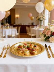 40-80pcs/Set Disposable Paper Plates, Gold Color, 7/9 Inch Round, Suitable For Decorating Desserts, Cakes And Party Supplies In Bulk, Suitable For Birthday, Wedding, Picnic, Holiday Club And Other Occasions - Multicolor - View 4